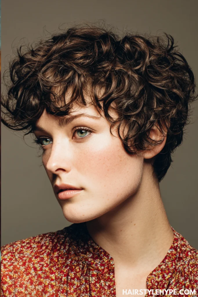  Short Curly Pixie with Micro Fringe