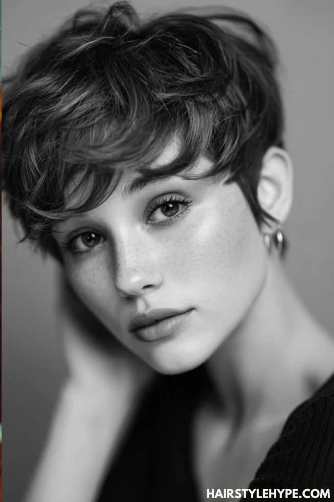 Short Pixie with Sculpted Baby Hairs

