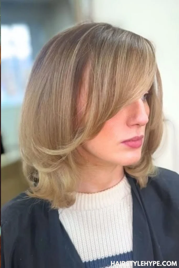 Side-Swept Bangs with Old Money Bob