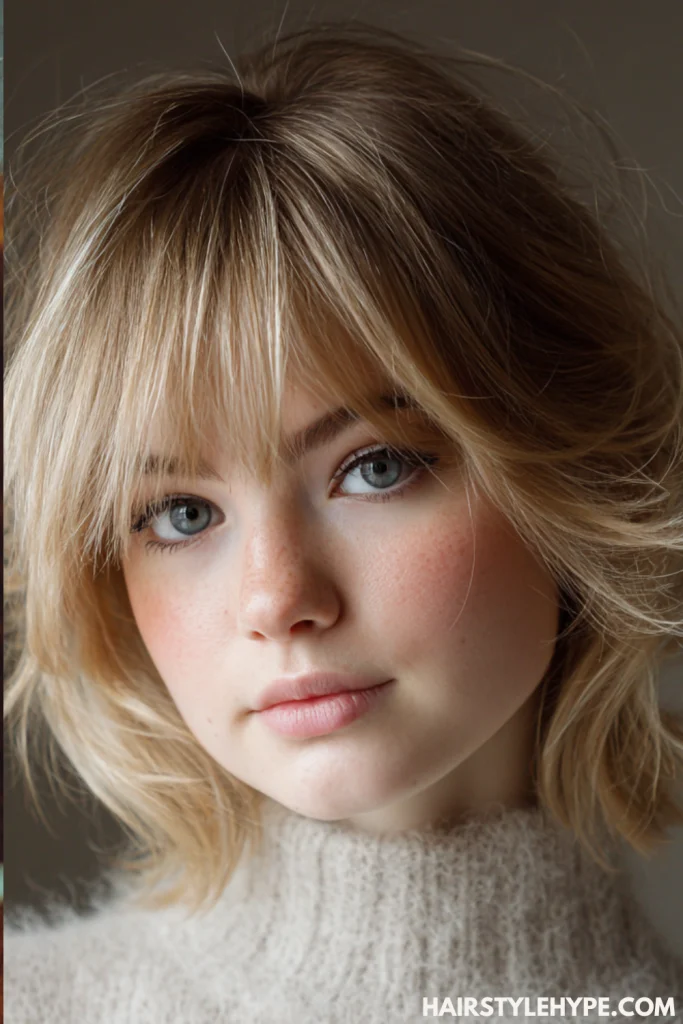 Soft Kitty Cut with Gentle Side Part