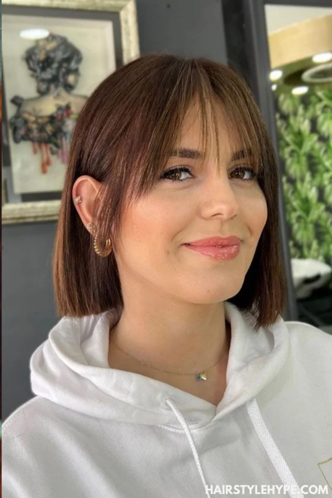  Straight Sleek Bob with Wispy Bangs
