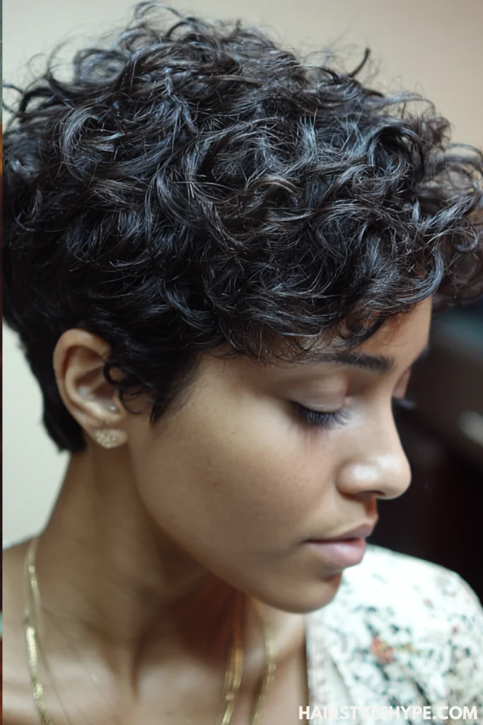 Tapered Curly Pixie