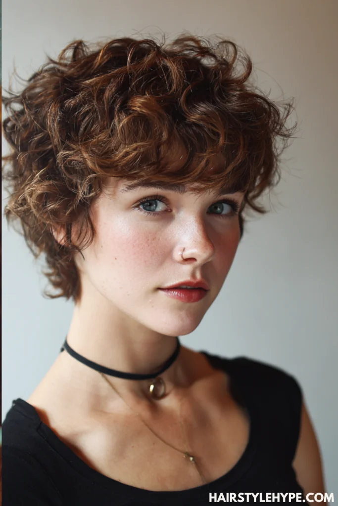Tousled Curly Pixie