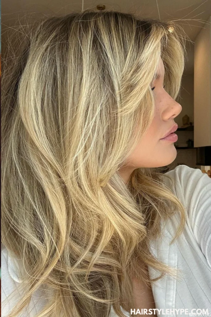 Wavy Kitty Cut with Curtain Bangs
