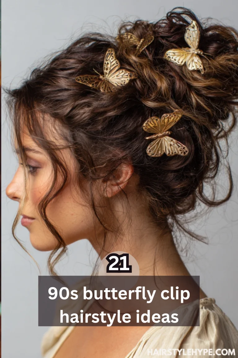 90s butterfly clip hairstyle ideas