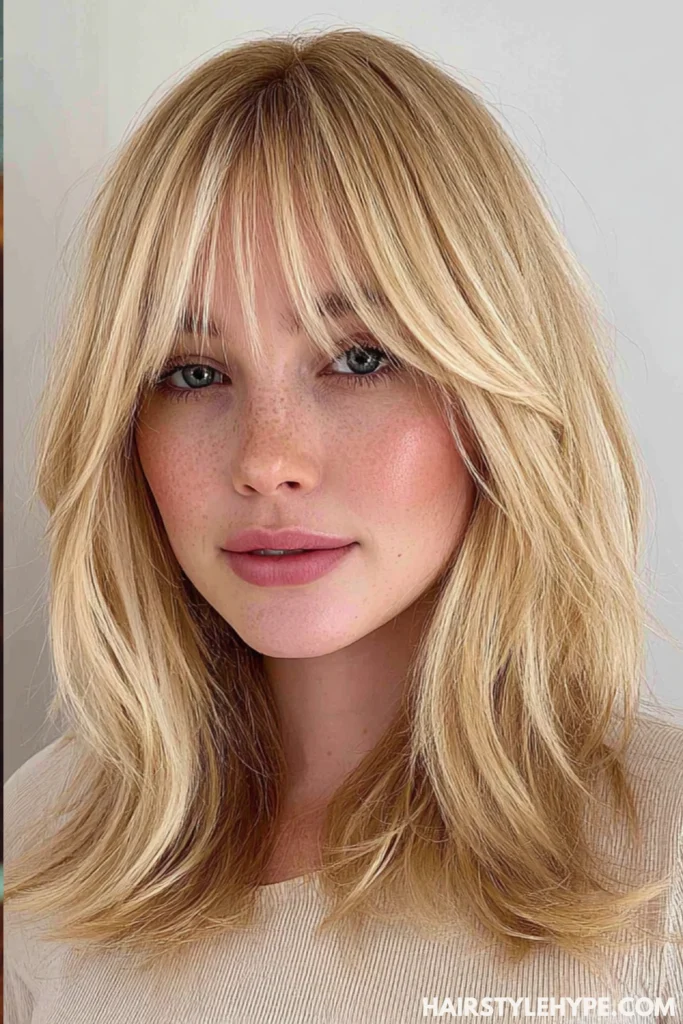  Blonde Kitty Cut with Half-Up Hairstyle