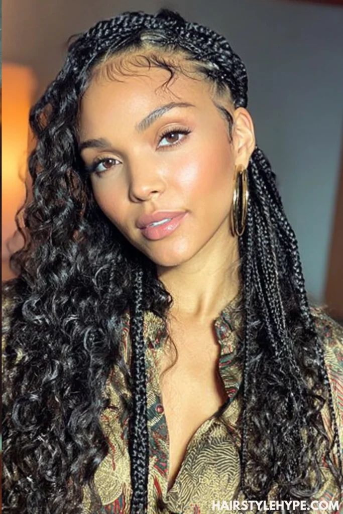  Box Braids with Curly Ends