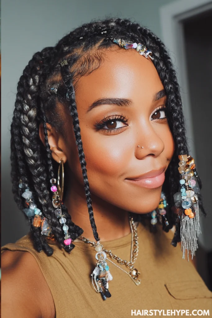 Braided Bob with Beads