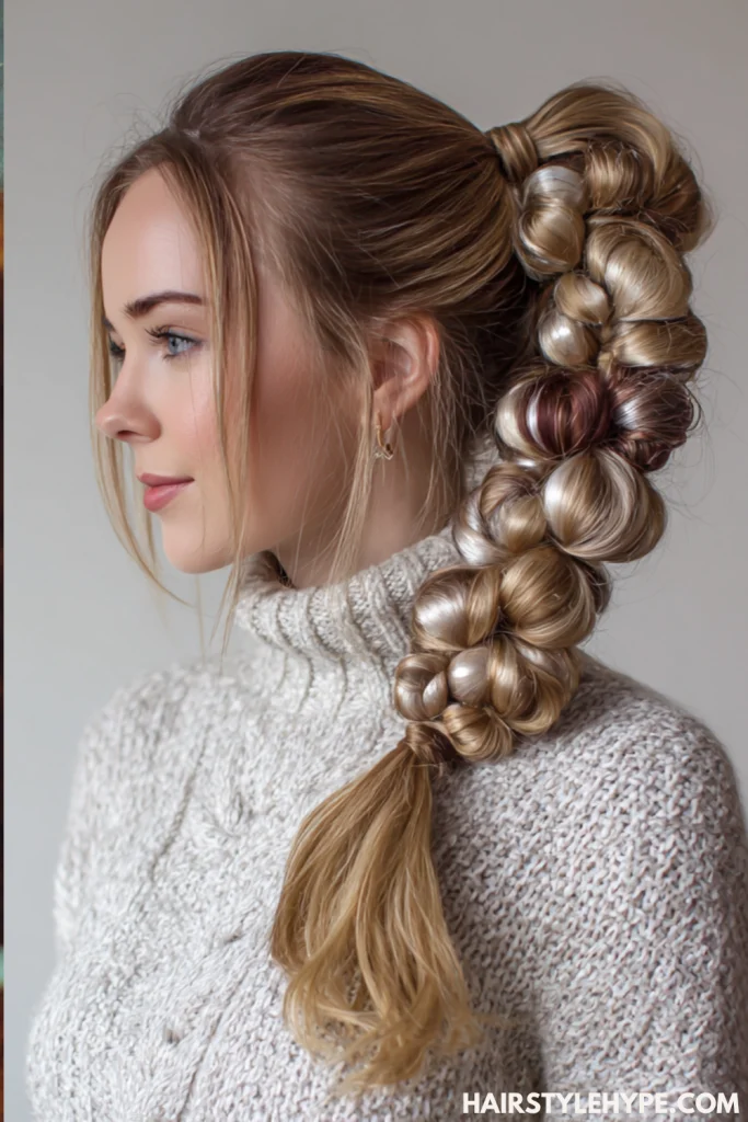 Bubble Braided Ponytail