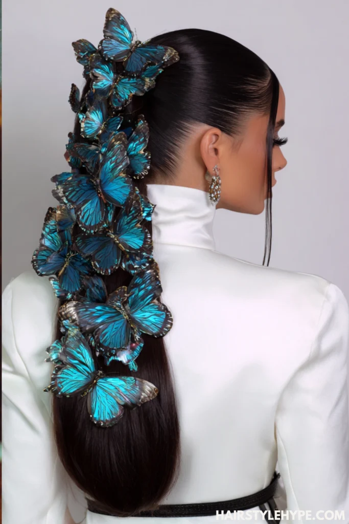  Butterfly Clips with High Ponytail