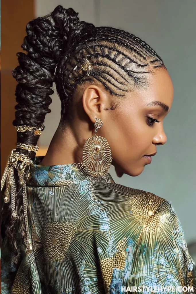 Cornrow Braided Ponytail