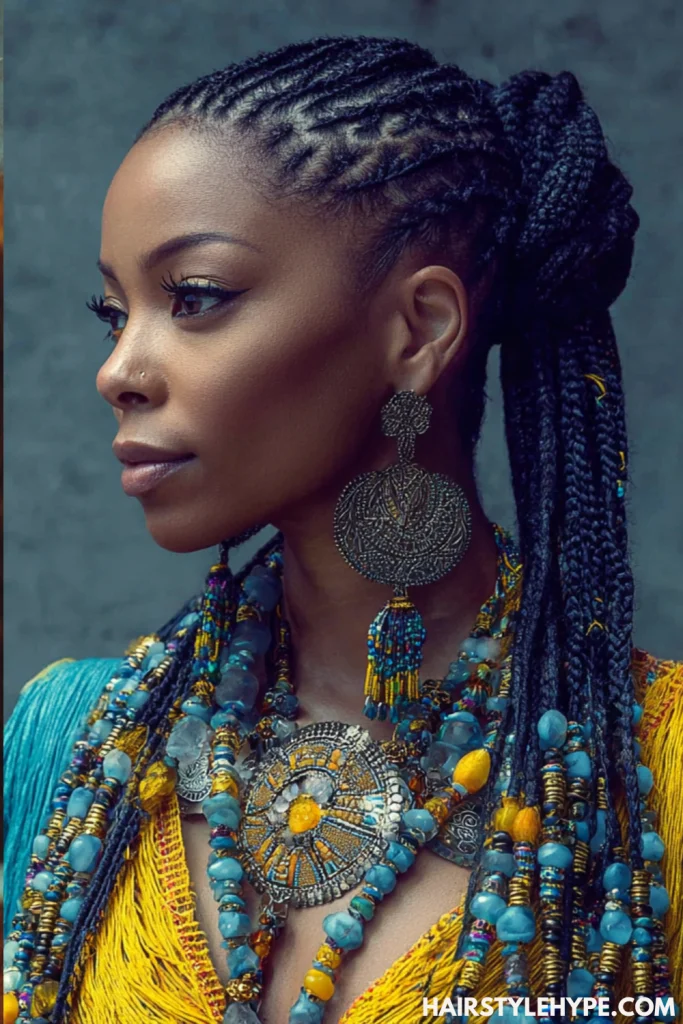 Cornrow Braids with Beads