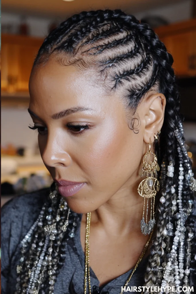  Cornrow Braids with Beads