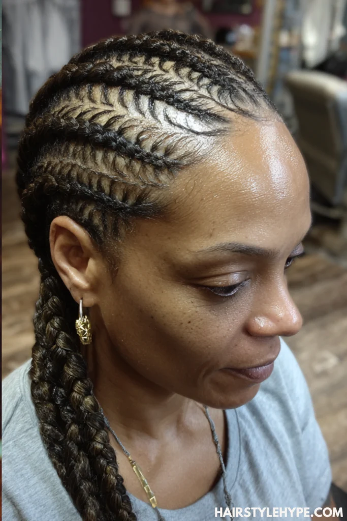Cornrows with Designs