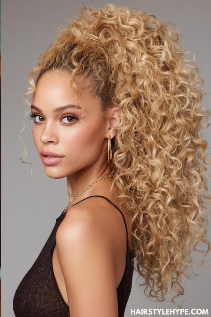  Curly High Ponytail