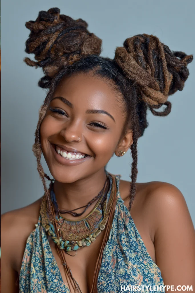 Double Buns with Locs