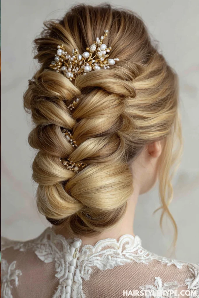  French Roll with Hair Accessories