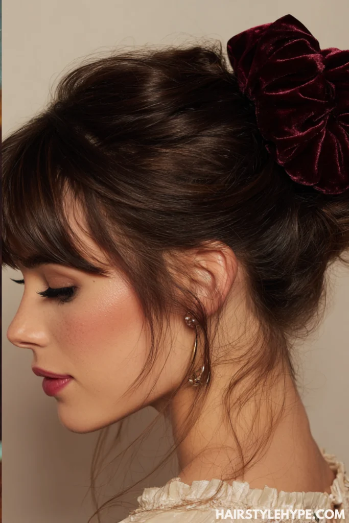  French Roll with Velvet Scrunchie
