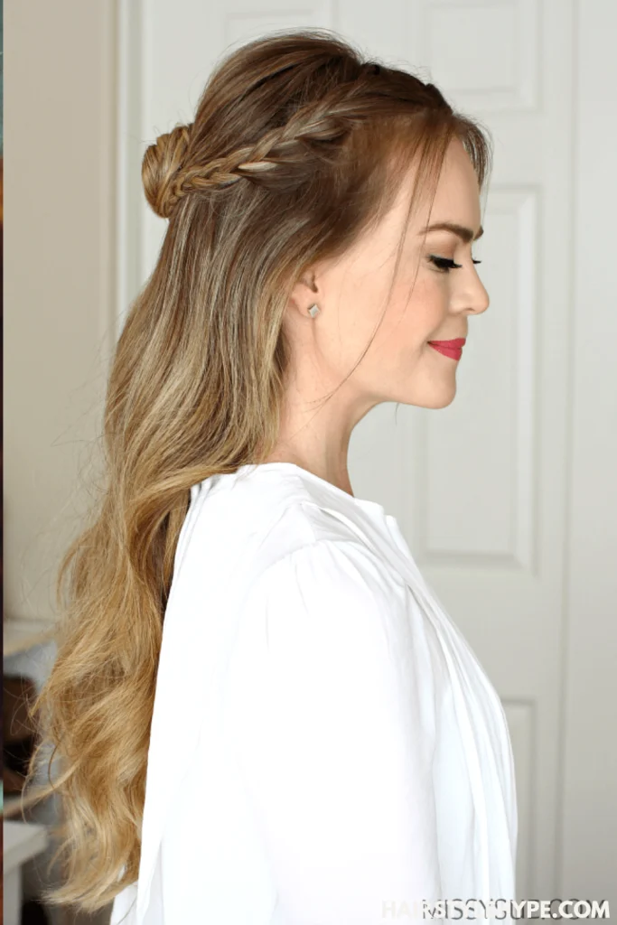  Half-Up Braided Bun