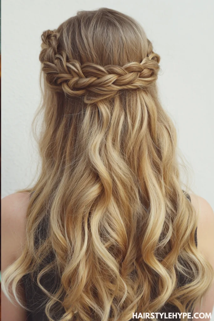 Half-Up Braids with Loose Hair