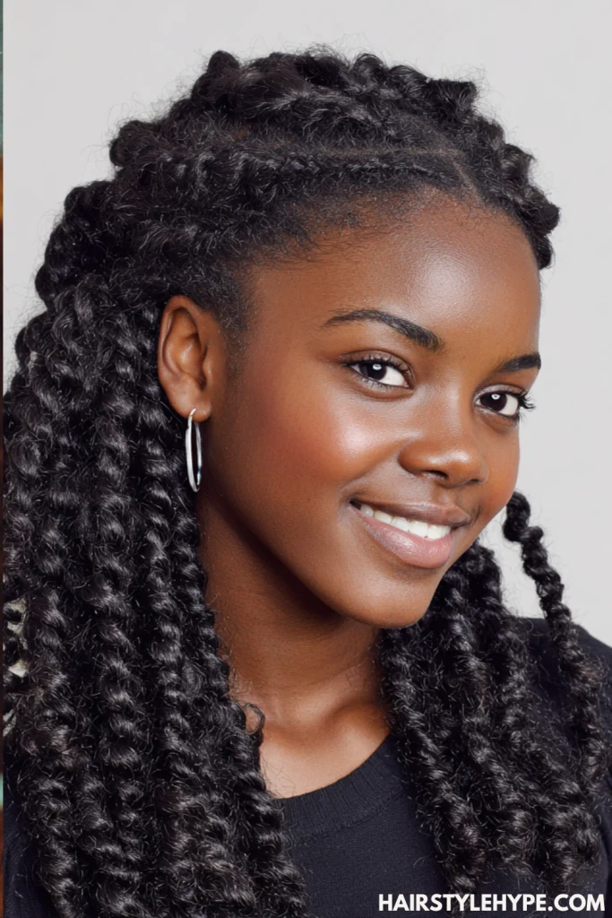 Half-Up, Half-Down 2-Strand Twists