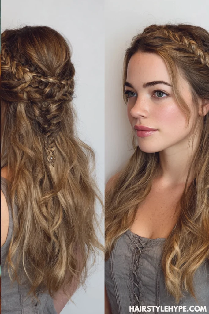 Half-Up, Half-Down Braids