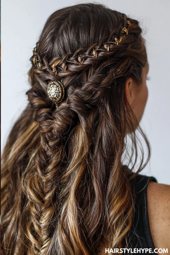 Half-Up, Half-Down Braids