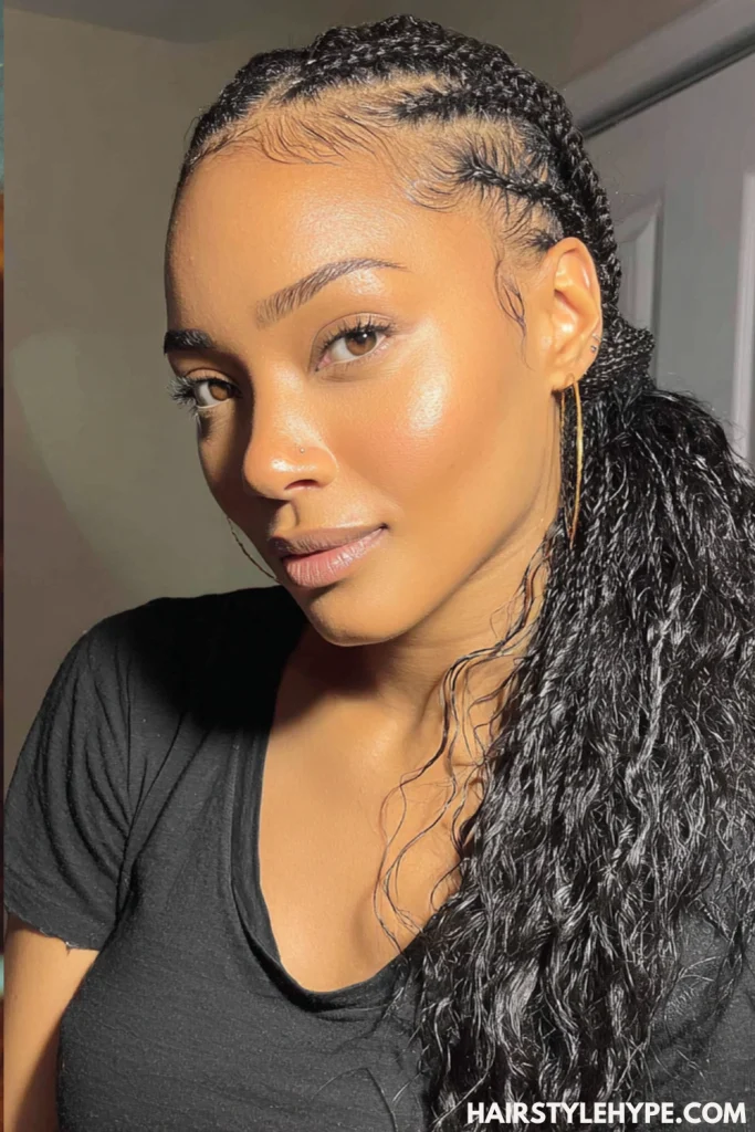 Half-Up, Half-Down Knotless Braids