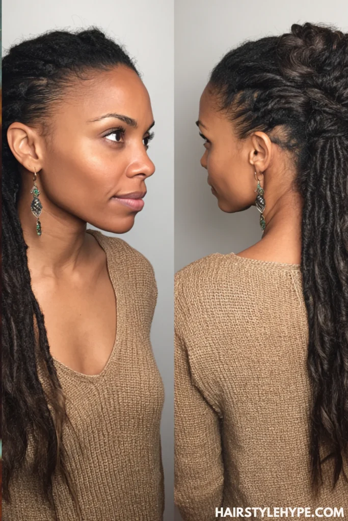 Half-Up, Half-Down Loc Style