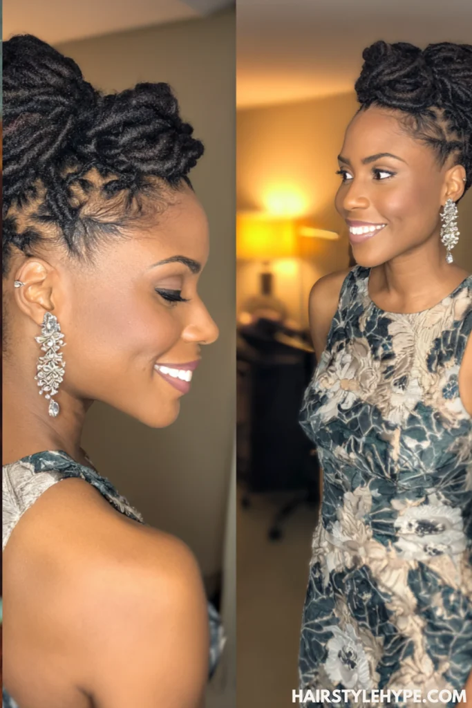 Half-Up, Half-Down Loc Style for Versatility