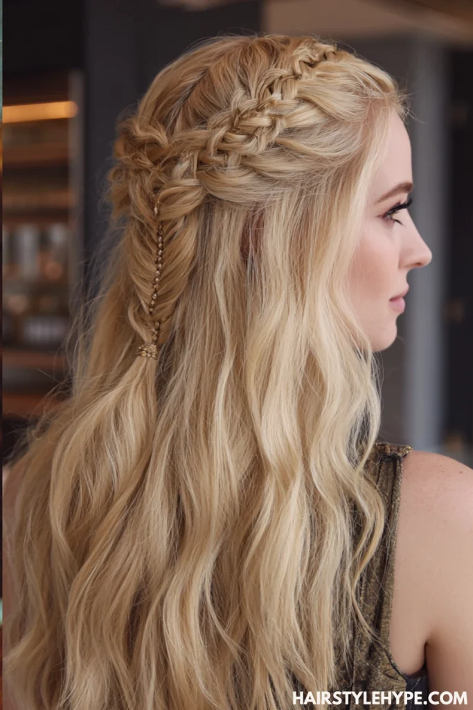 Half-Up, Half-Down with Braids