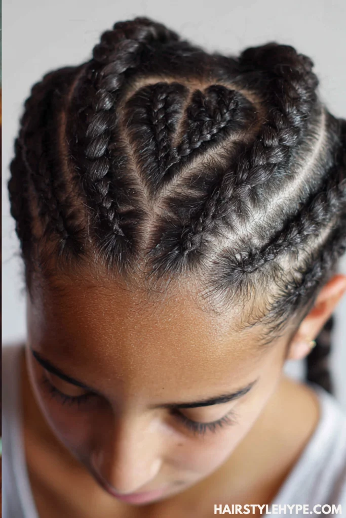 Heart-Shaped Cornrows
