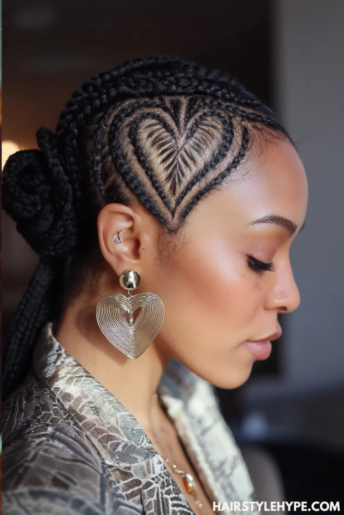 Heart-Shaped Cornrows