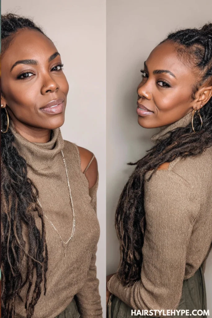 High Loc Ponytail for a Bold and Confident Look