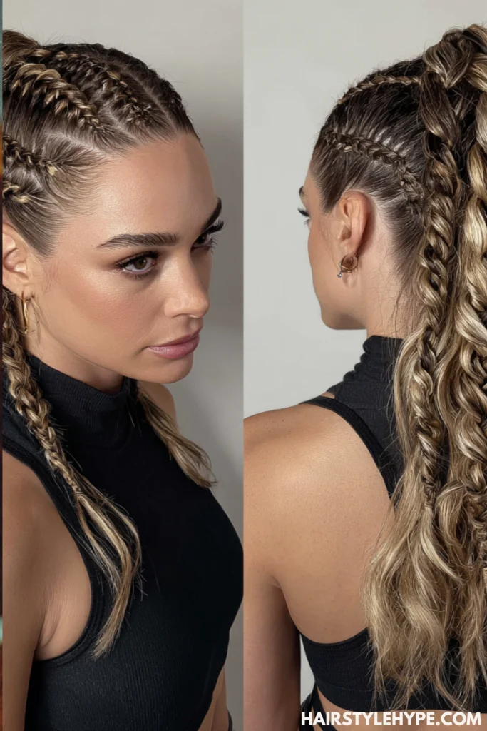 High Ponytail with Braids