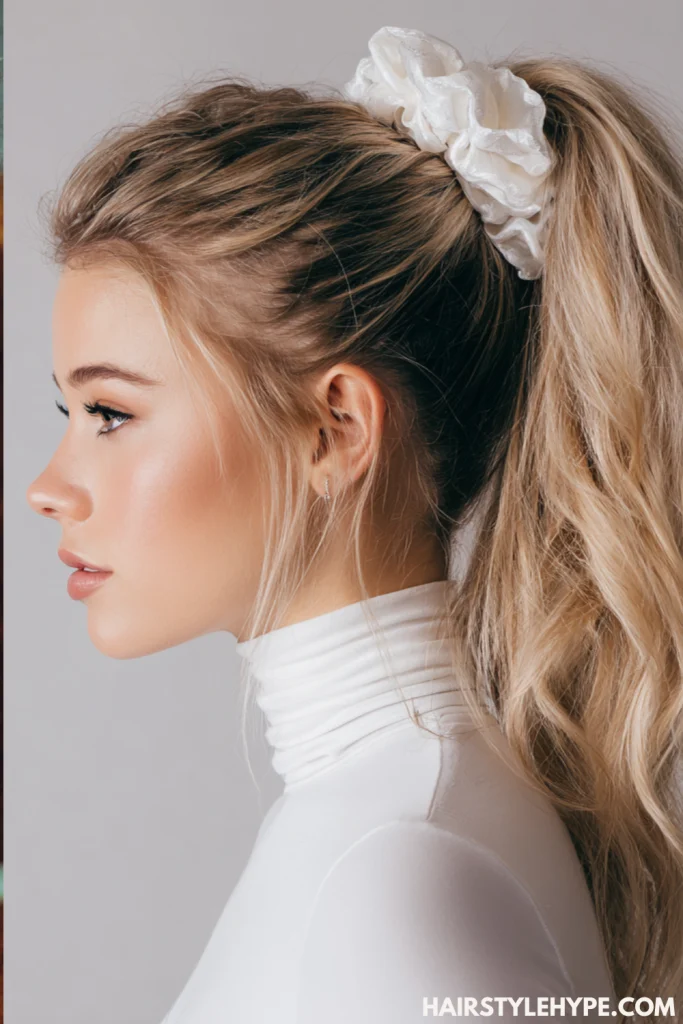 High Ponytail with Scrunchie