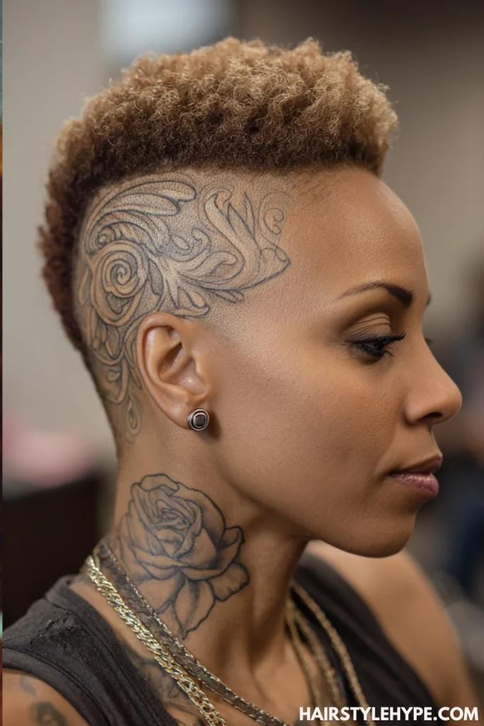 High Top Fade with Designs