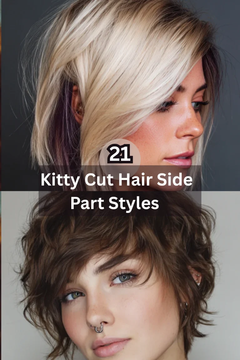 Kitty Cut Hair Side Part Styles