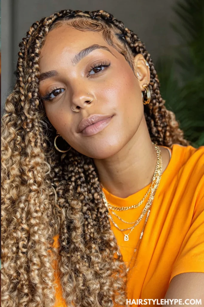 Knotless Braids with Curly Ends