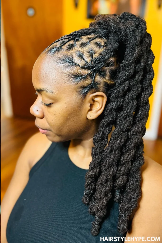 Loc Updo with Accessories