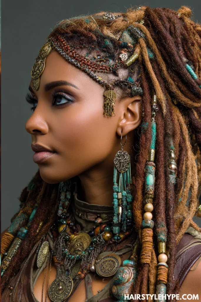 Locs with Beads and Accessories