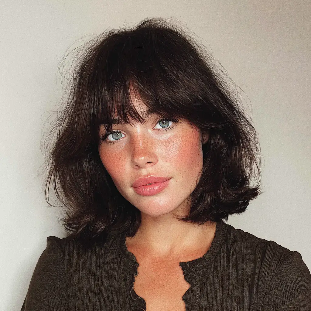  Old Money Bob with Curtain Bangs