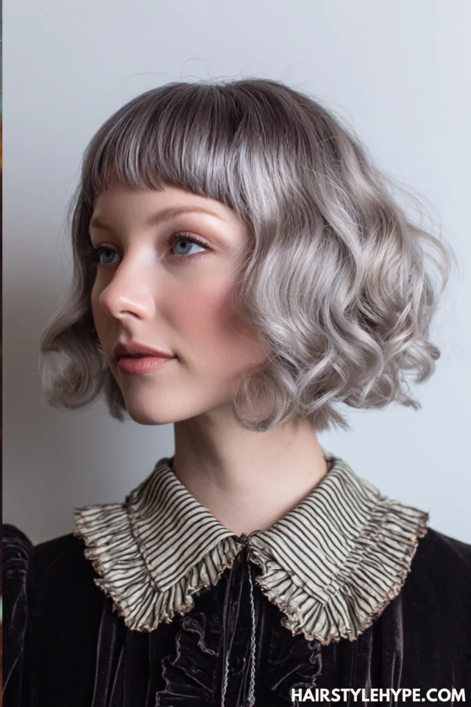  Old Money Bob with Curtain Fringe and Waves
