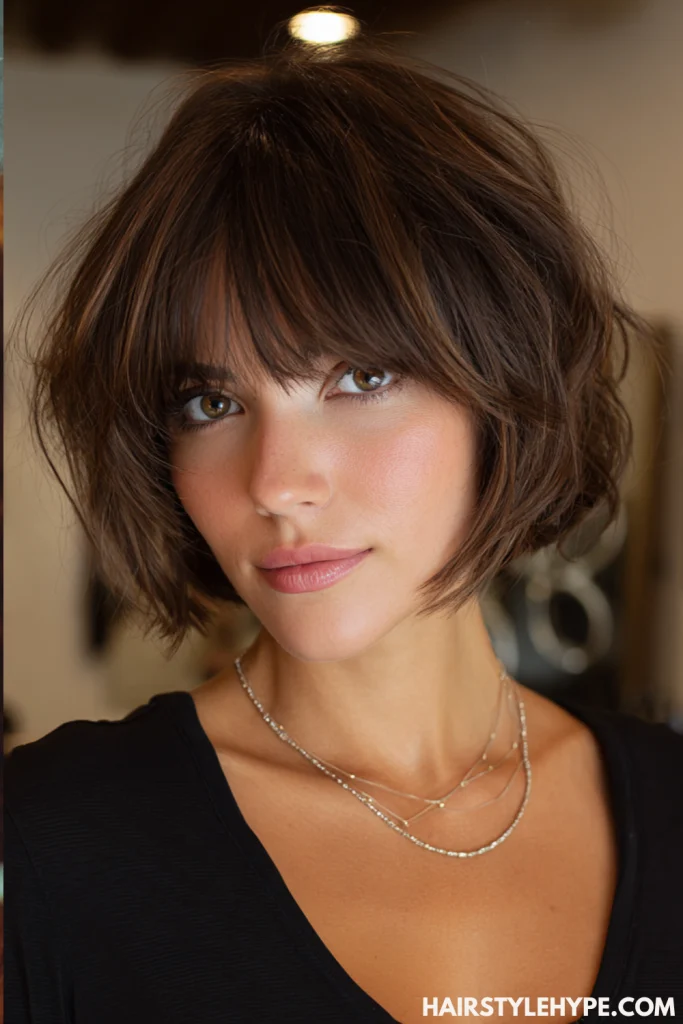 Old Money Bob with Layered Bangs