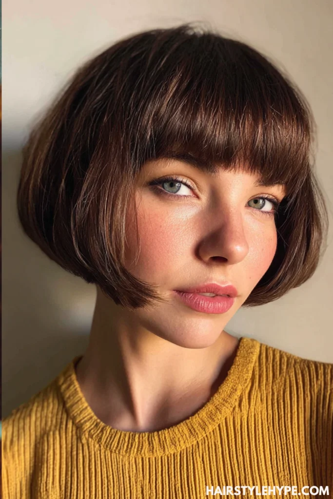 Old Money Bob with Textured Bangs