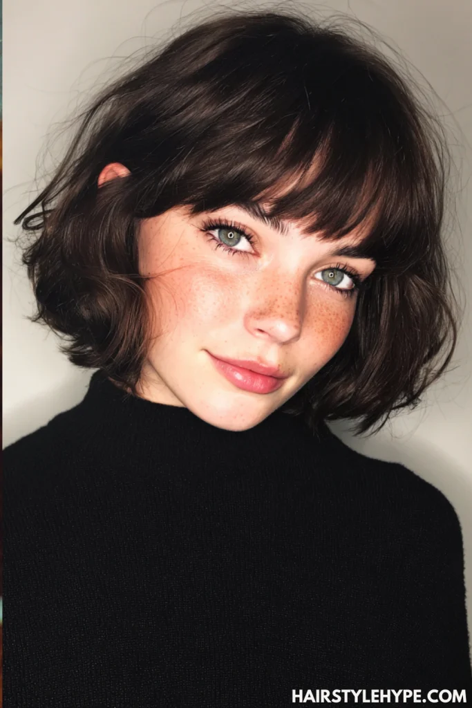  Old Money Bob with Textured Bangs