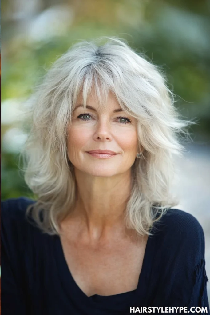  Shag with Curtain Bangs for Older Women