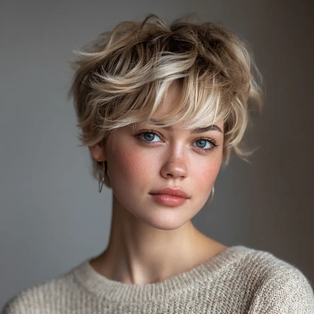 Short Kitty Cut with Volume