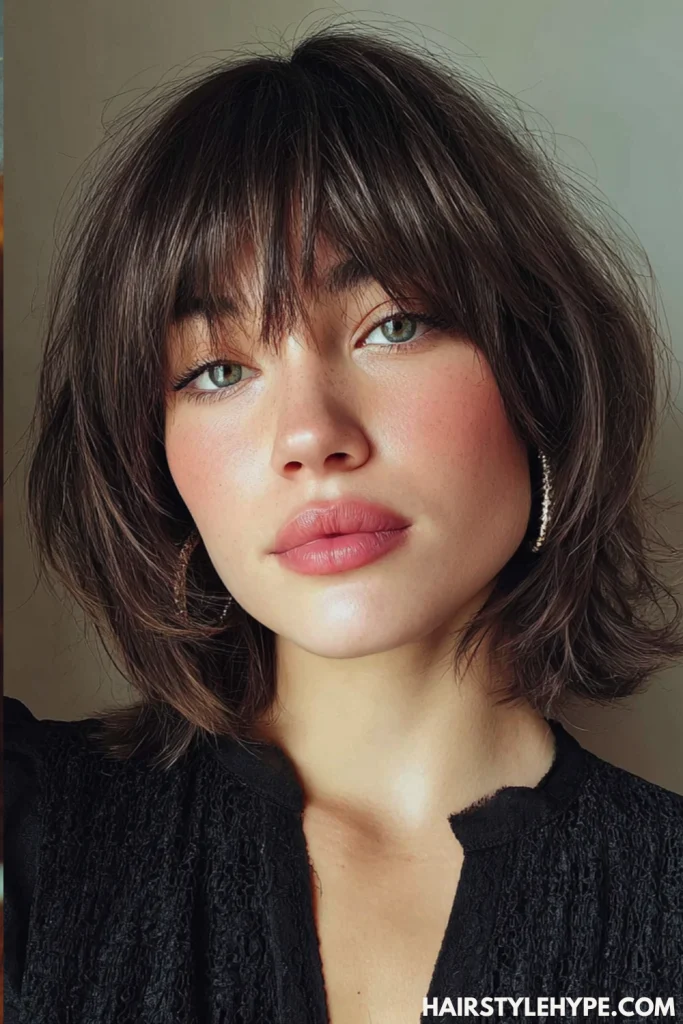 Short Shag with Blunt Bangs