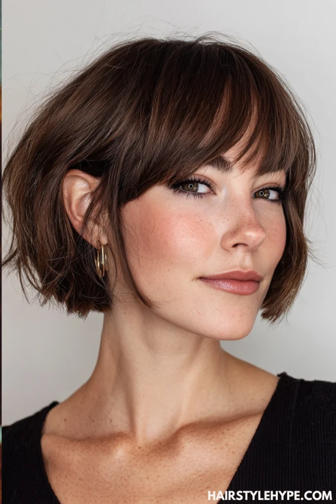  Side-Parted Bob with Bangs